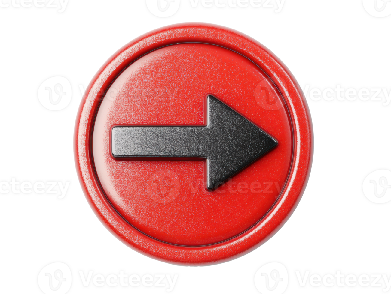 Red button with right arrow for indicating direction and action png