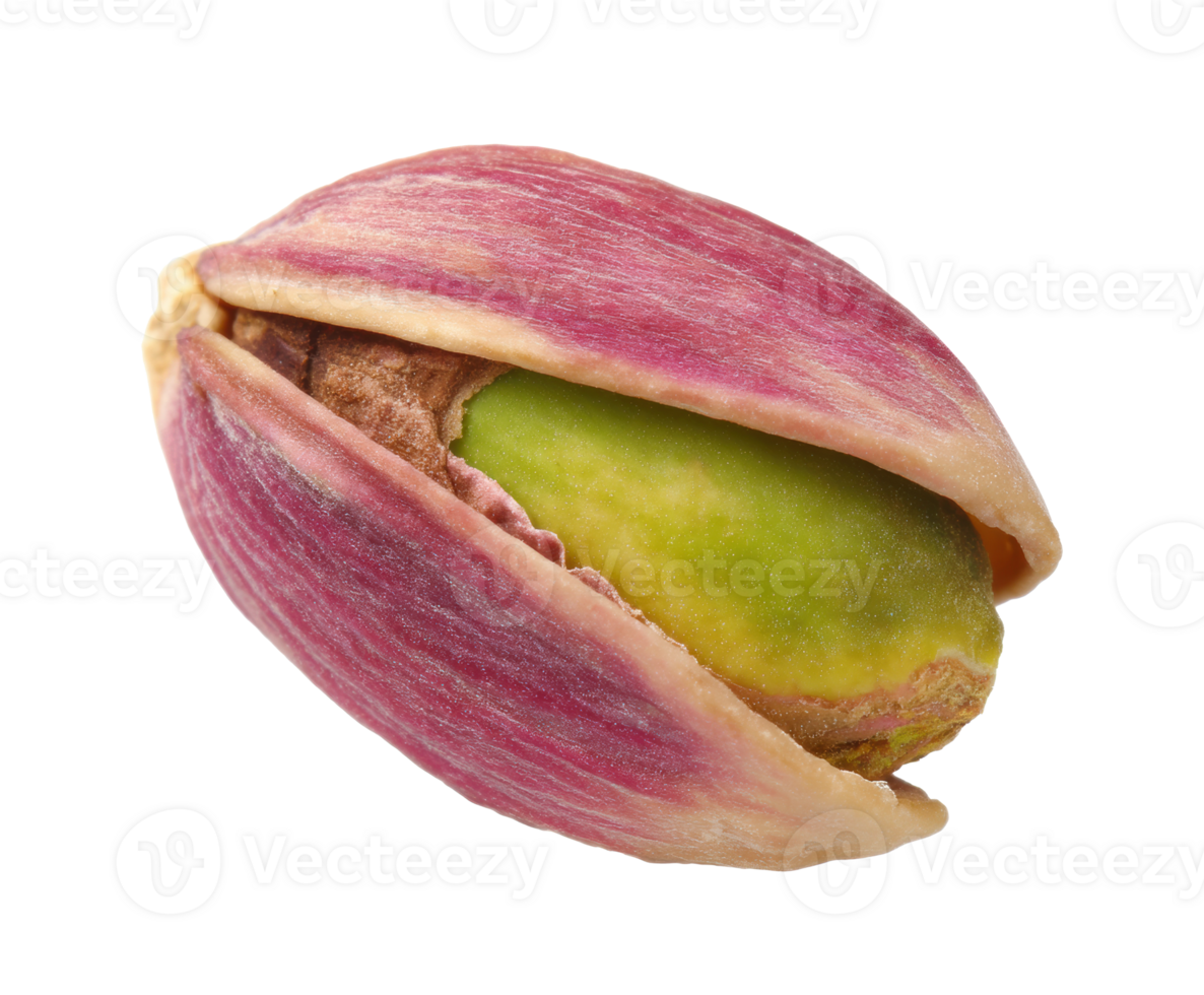 Close up of a fresh pistachio nut in its shell with vibrant colors png