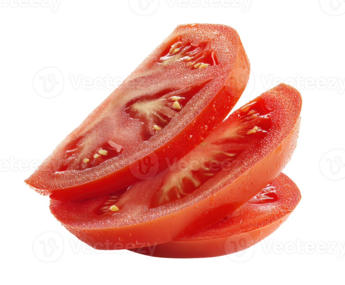 Fresh sliced tomatoes on a bright background for culinary use png