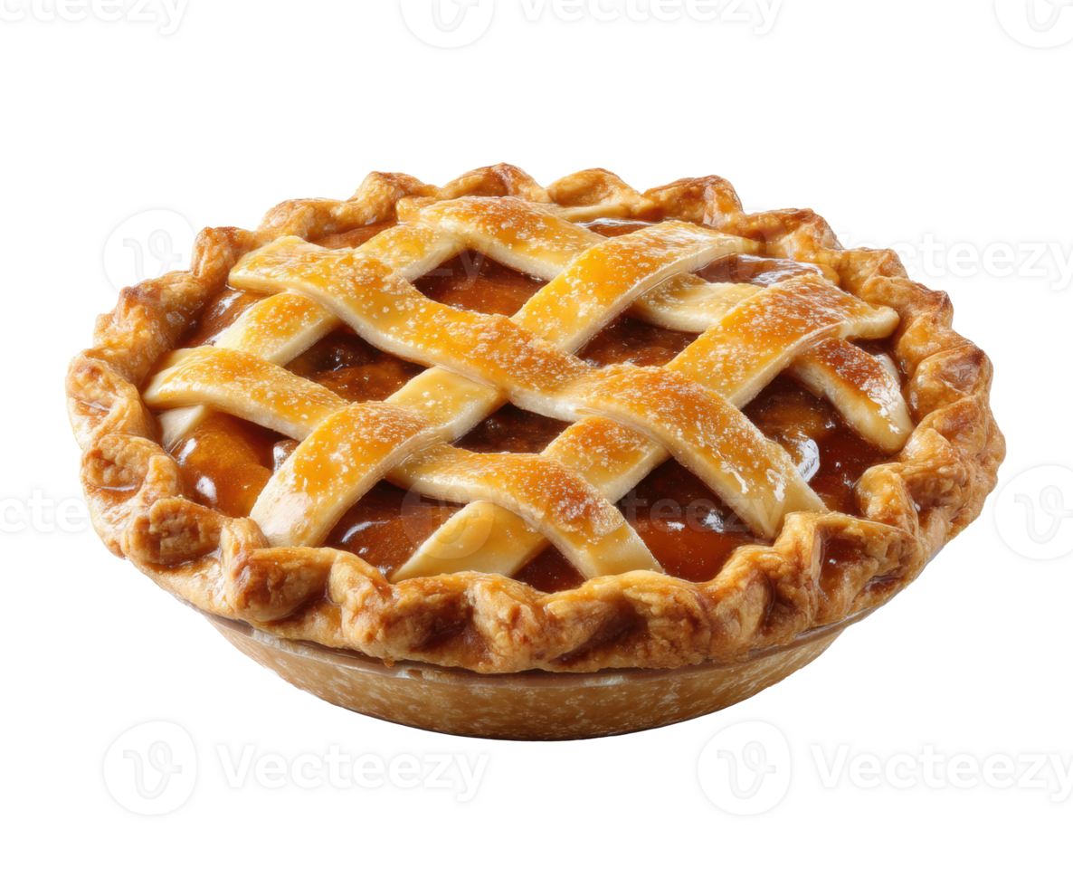 Delicious homemade apple pie with a golden crust for dessert png