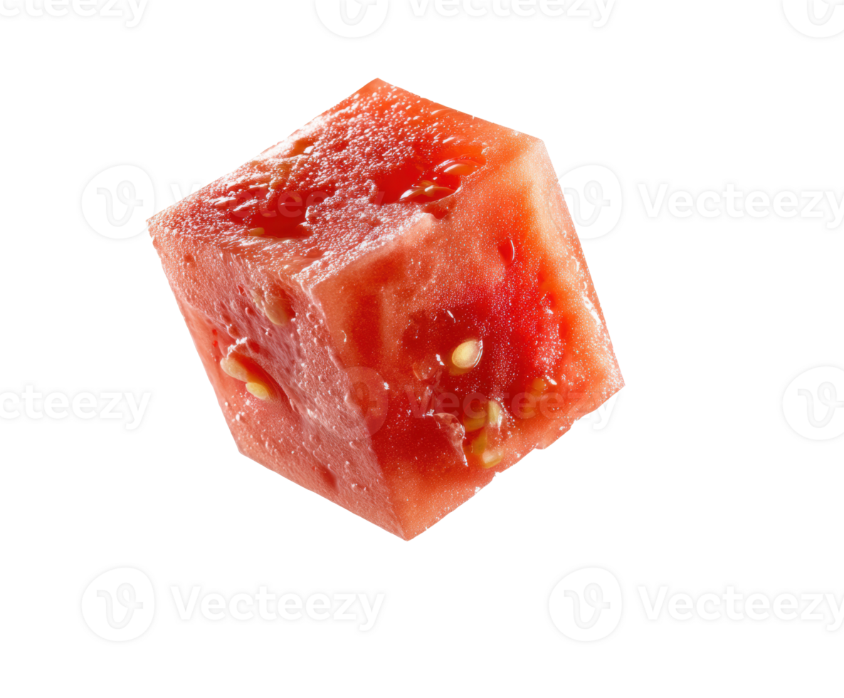 Fresh watermelon cube perfect for summer refreshments and snacking png