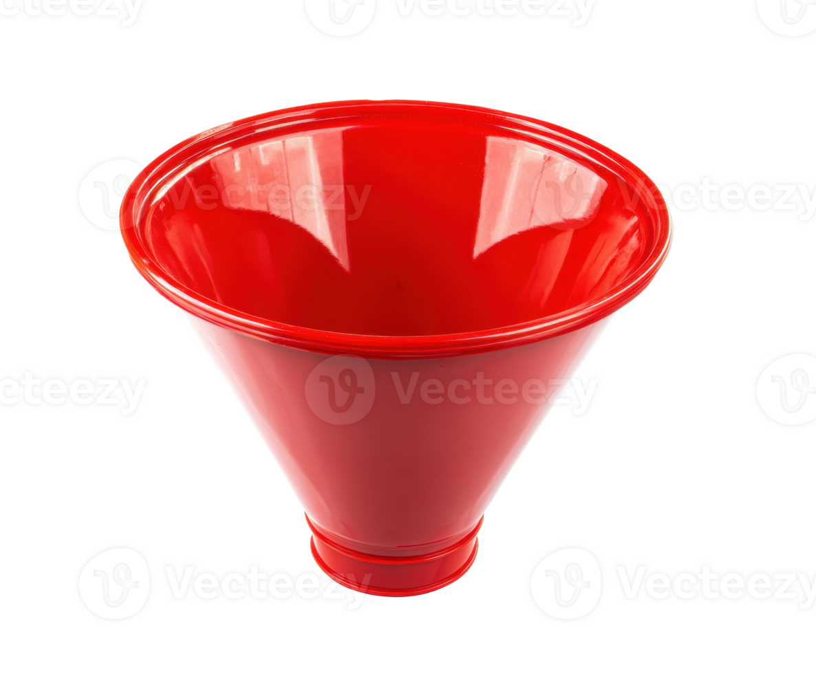Bright red funnel for transferring liquids and small items in kitchens png