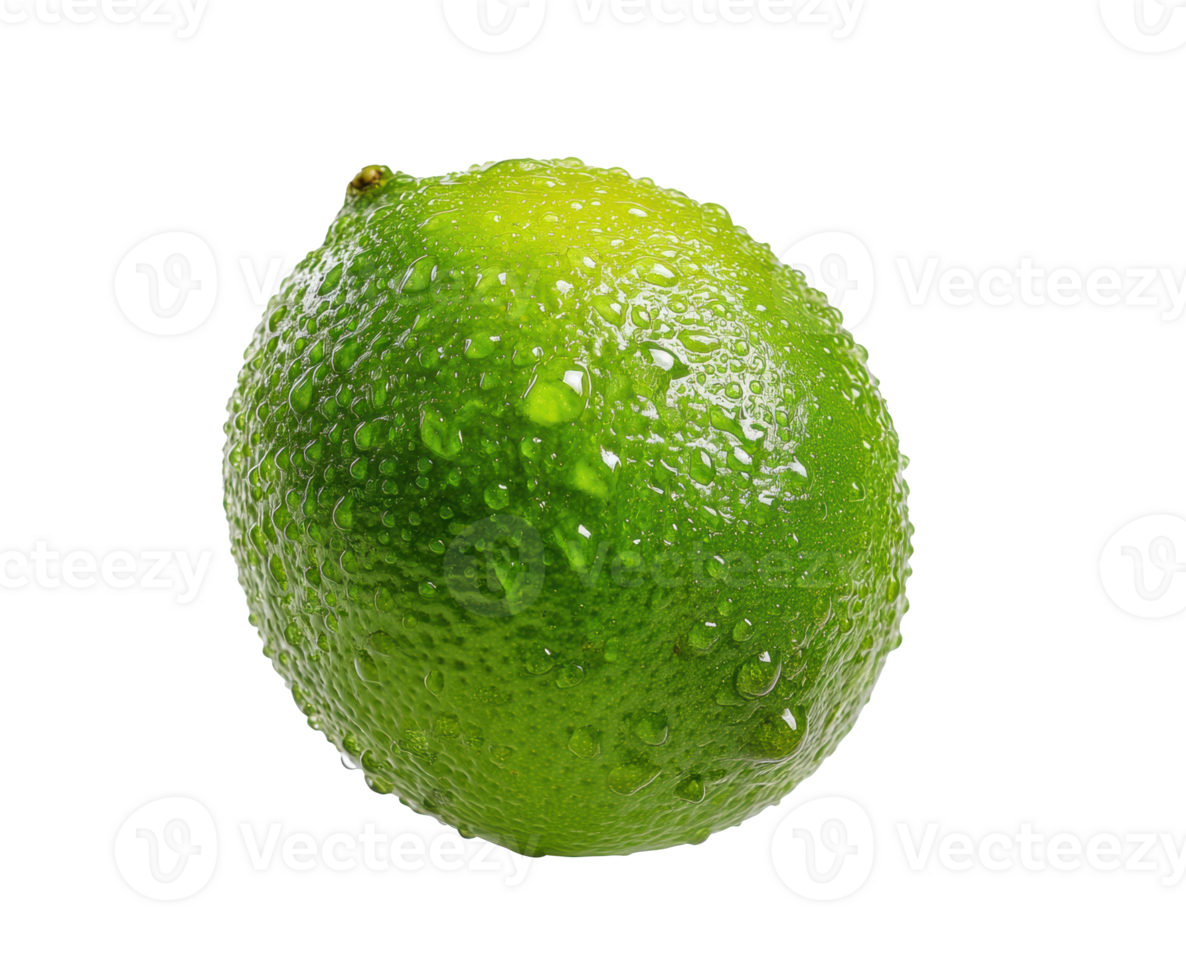 Fresh lime with water droplets showcasing vibrant green color png