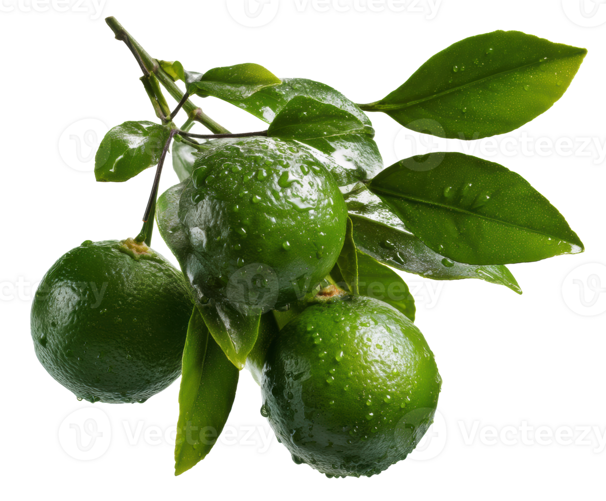 Fresh citrus fruits with droplets on green leaves for culinary uses png