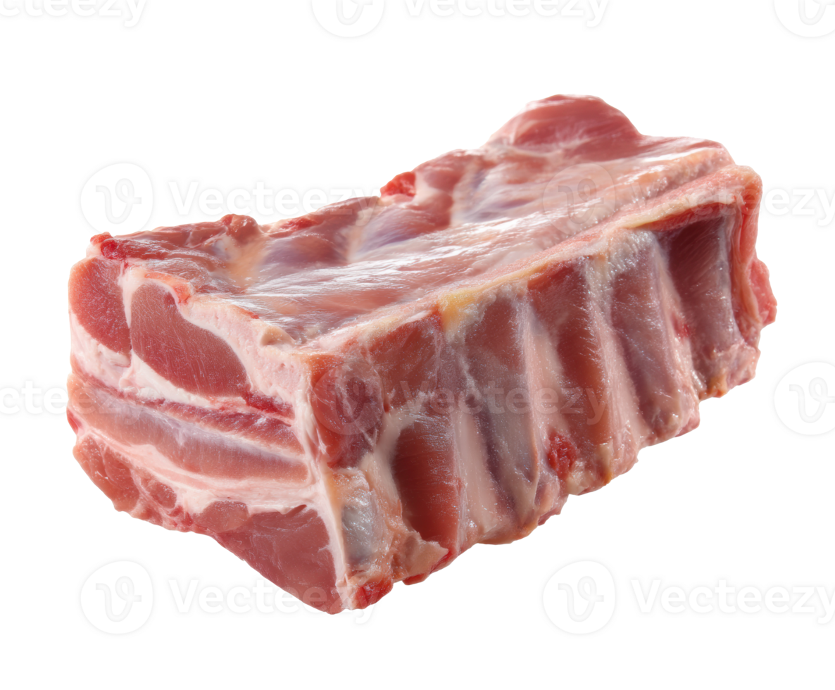 Fresh pork ribs ready for barbecue grilling and marinating png