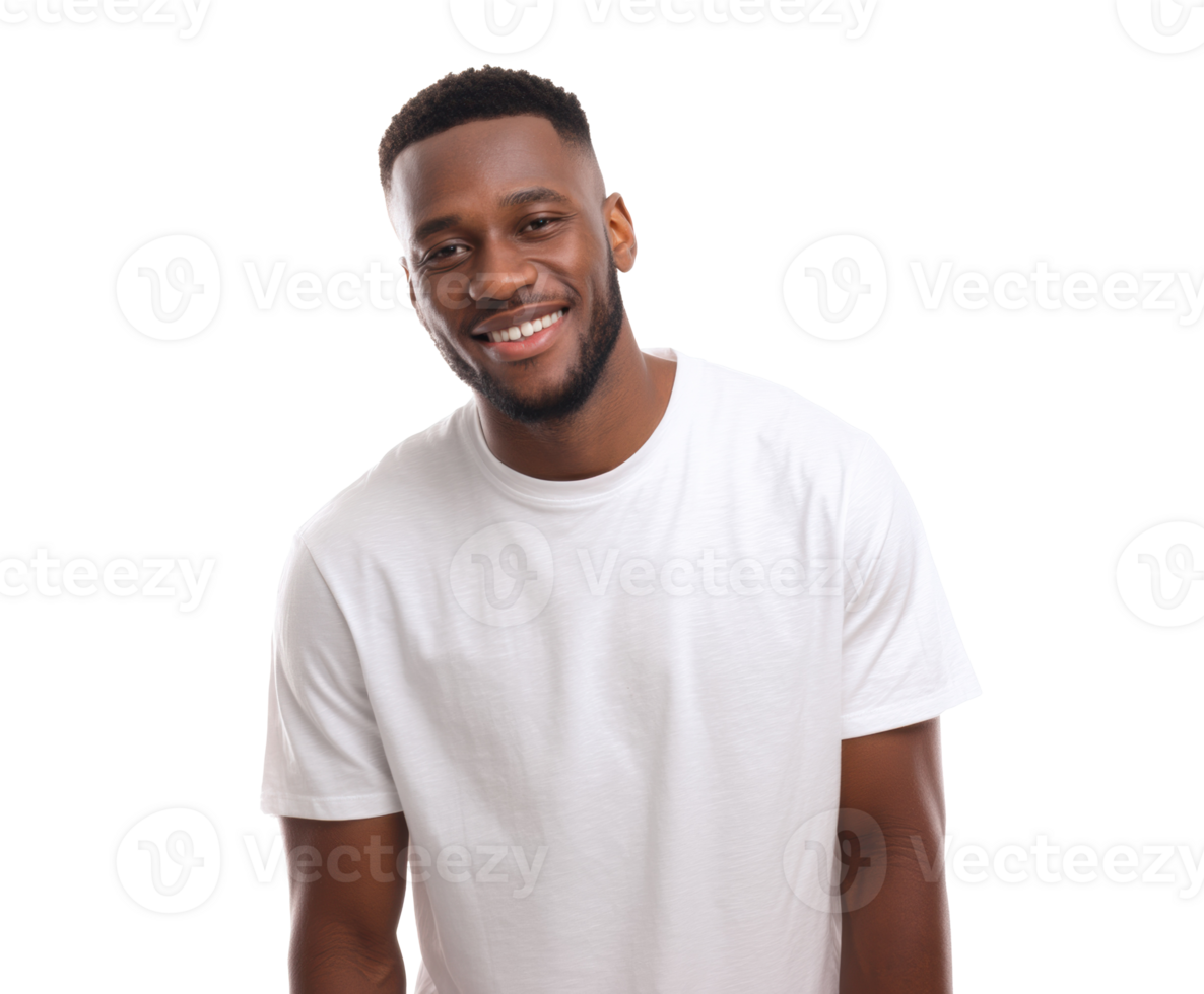 Smiling man in casual outfit posing for cheerful portrait indoors png
