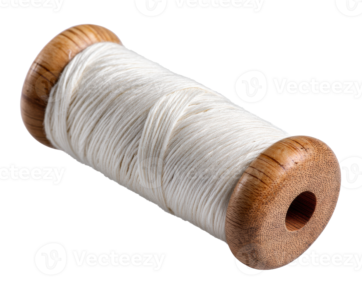White sewing thread spool for crafting and tailoring projects png