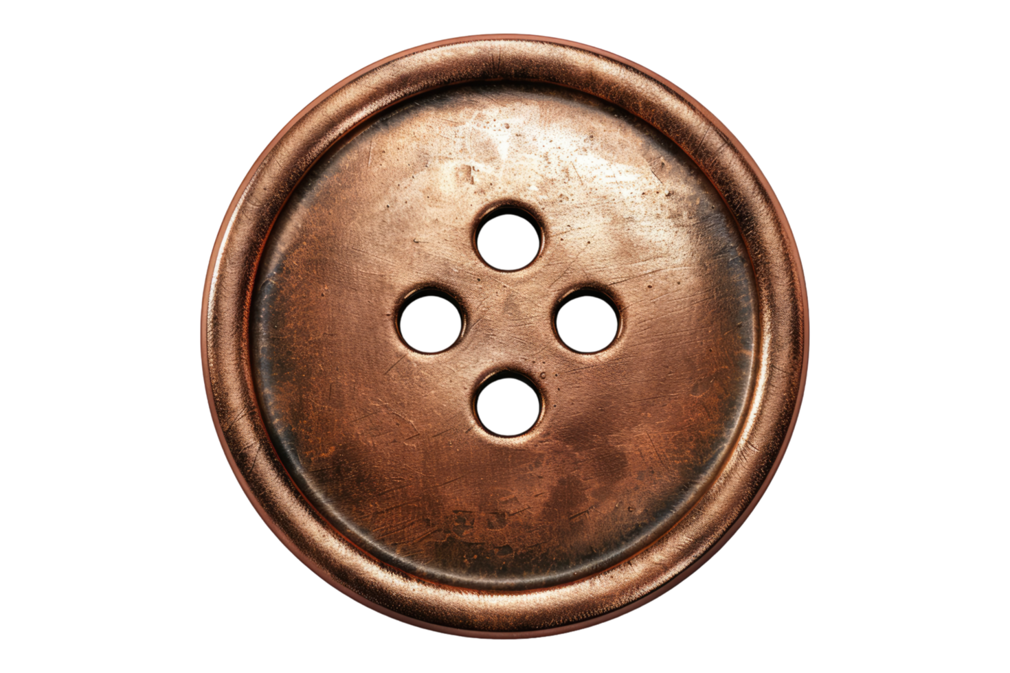 Copper button isolated on transparent background png