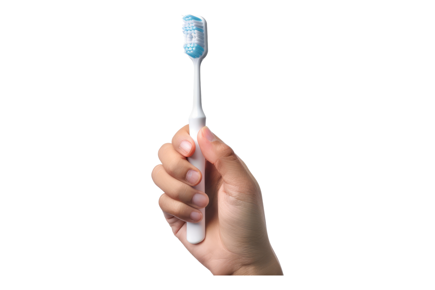 Dental hygiene hand holding tooth brush isolated on transparent background png