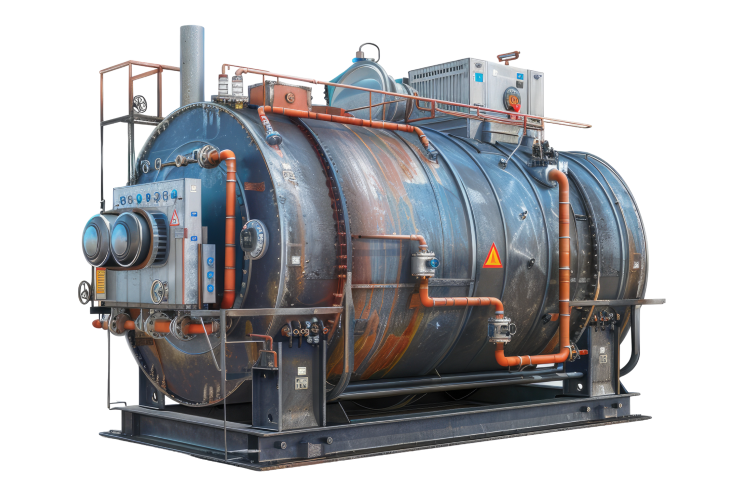 Durable industry boiler isolated on transparent background png