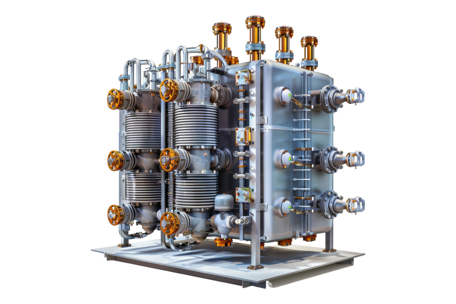 Durable industry heat exchanger isolated on transparent background png