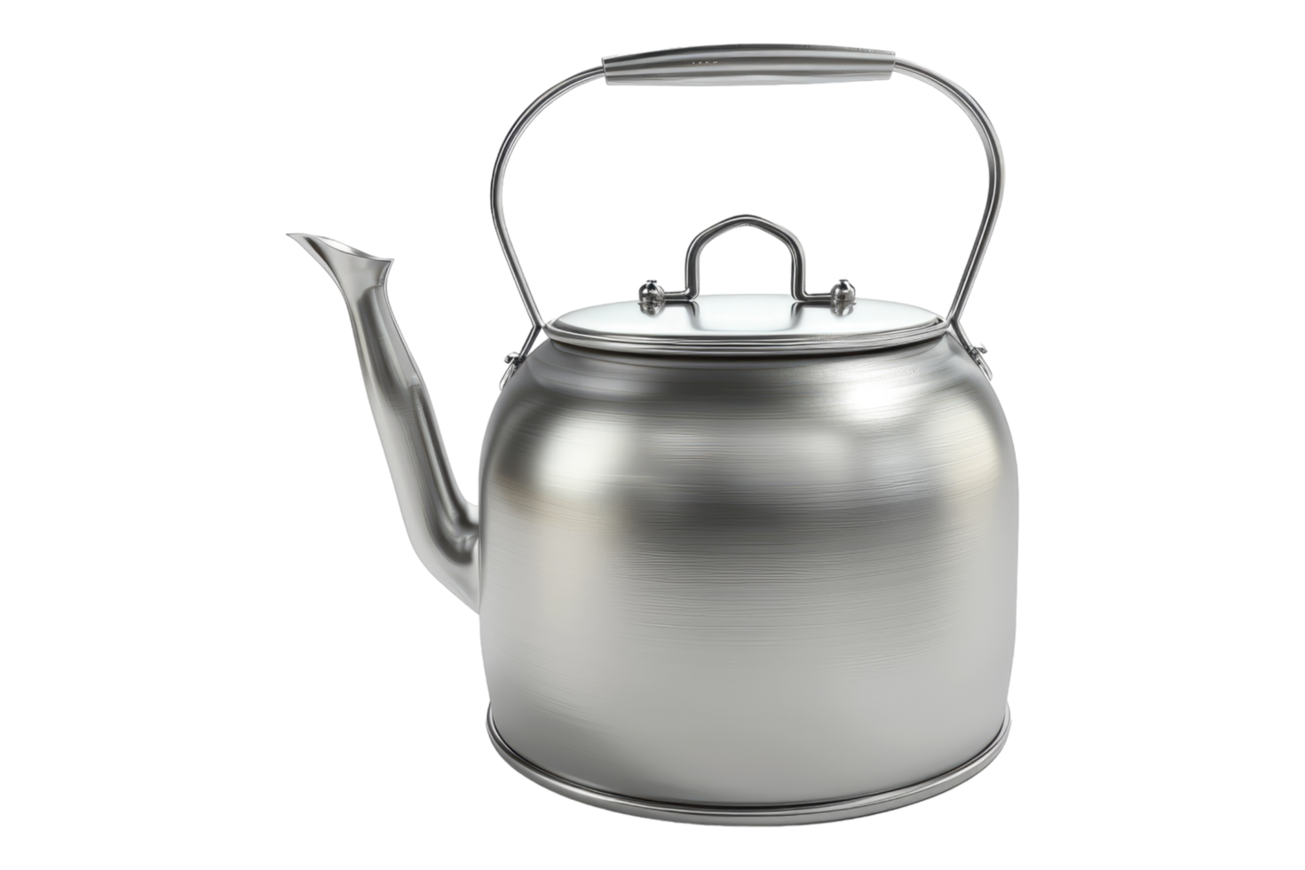 Durable steel camping kettle isolated on transparent background png