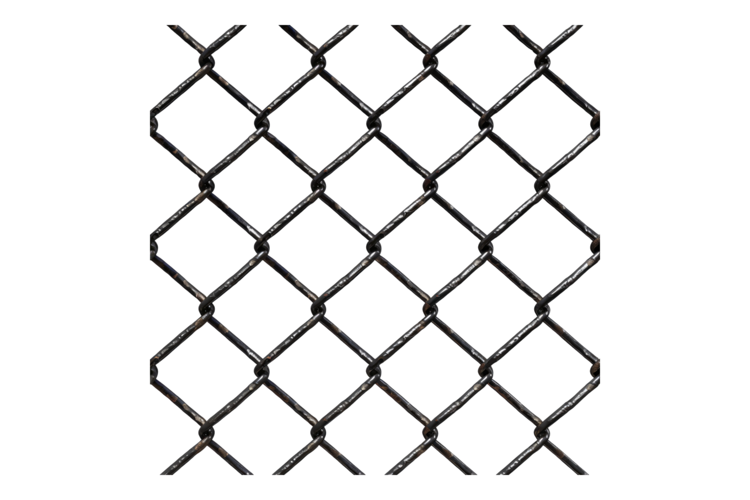 Chain link fence with realistic wire isolated on transparent background png
