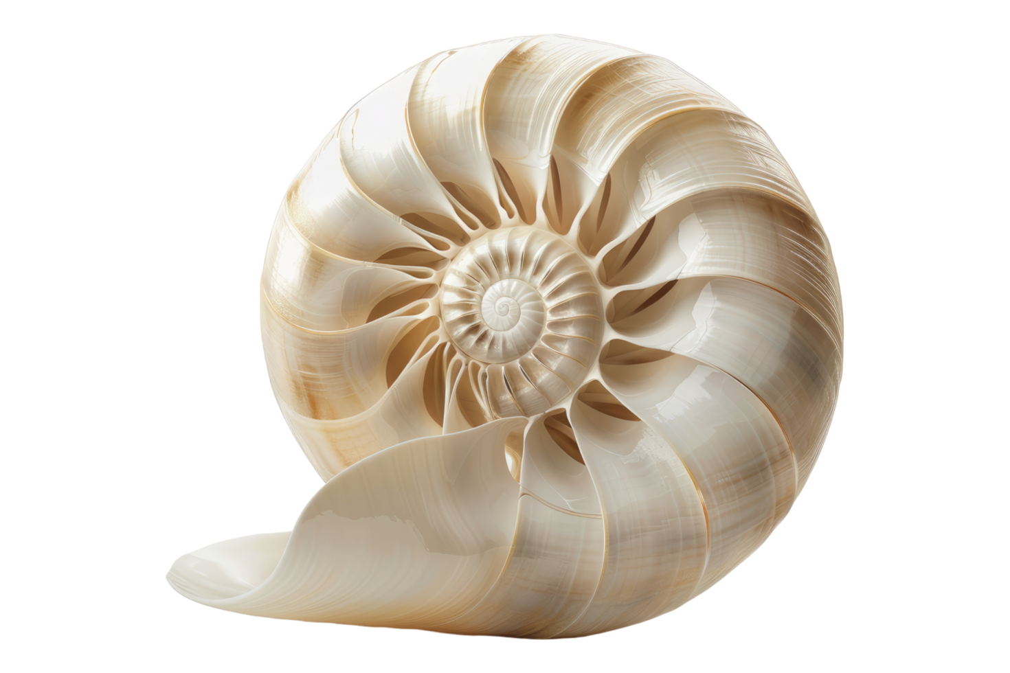 Charming nautilus shell with a perfects isolated on transparent background png