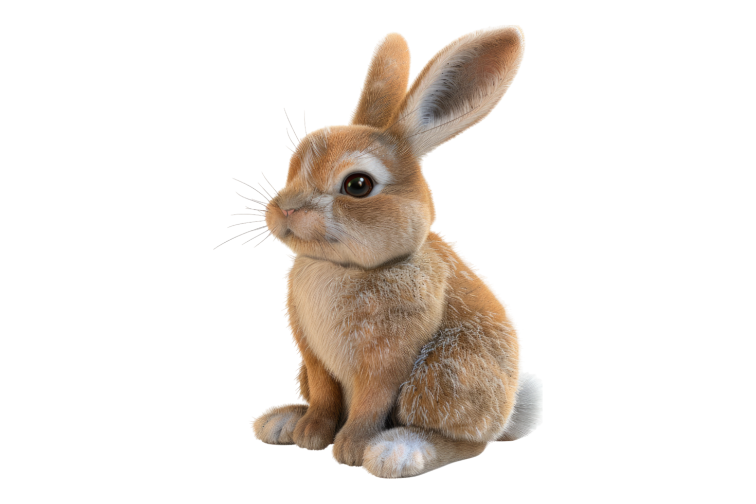 Charming teddy rabbit isolated on transparent background png