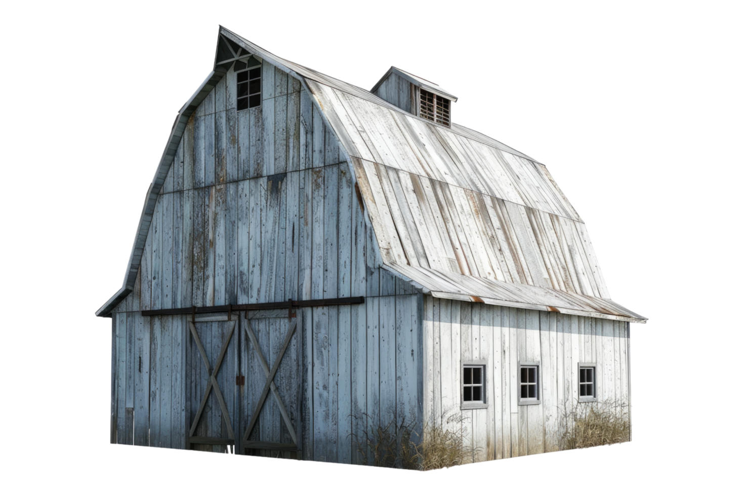 Classic american barn isolated on transparent background png