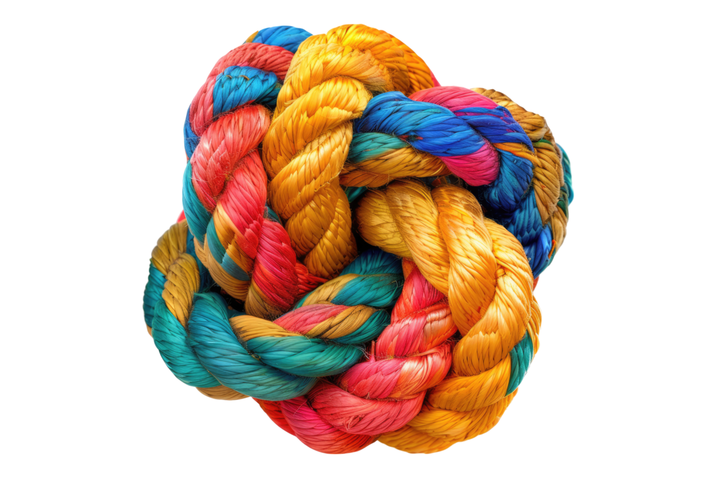 Colored rope knot isolated on transparent background png