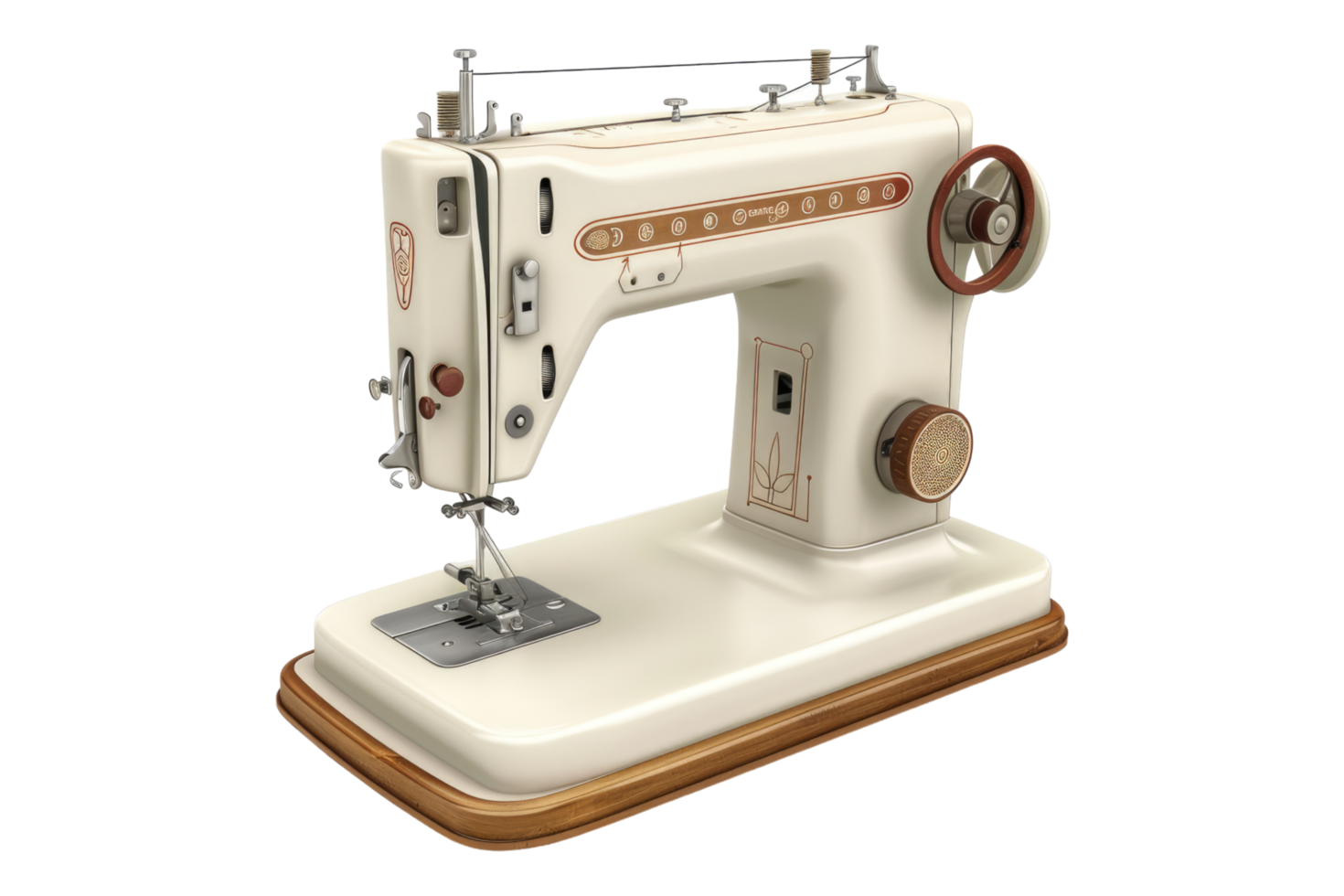 Compact portable sewing machine isolated on transparent background png