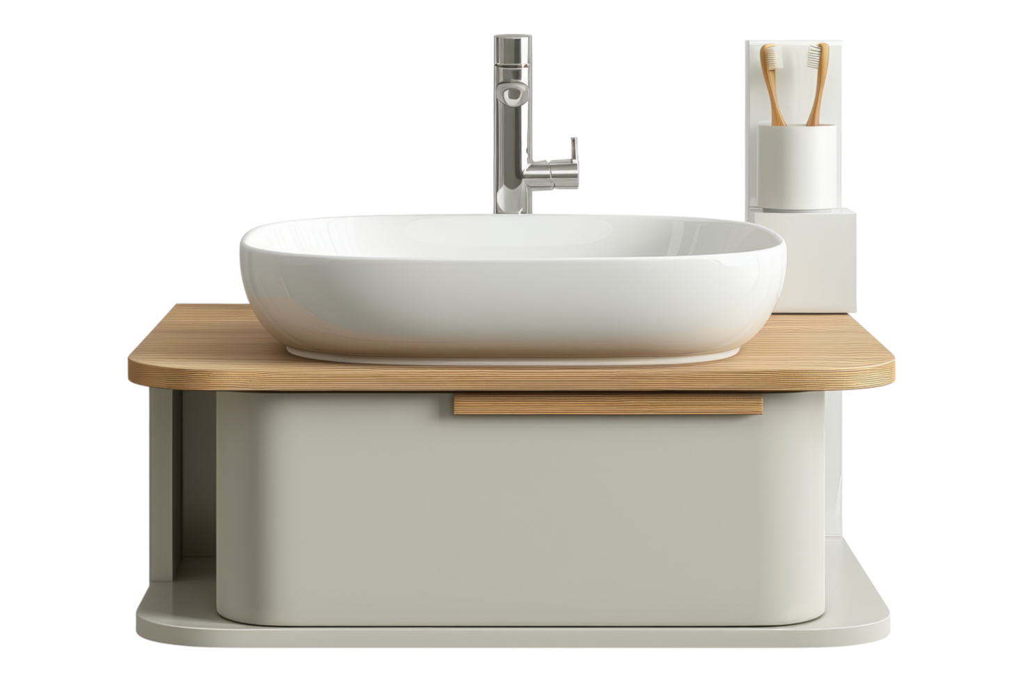 Contemporary vanity basin with storage isolated on transparent background png