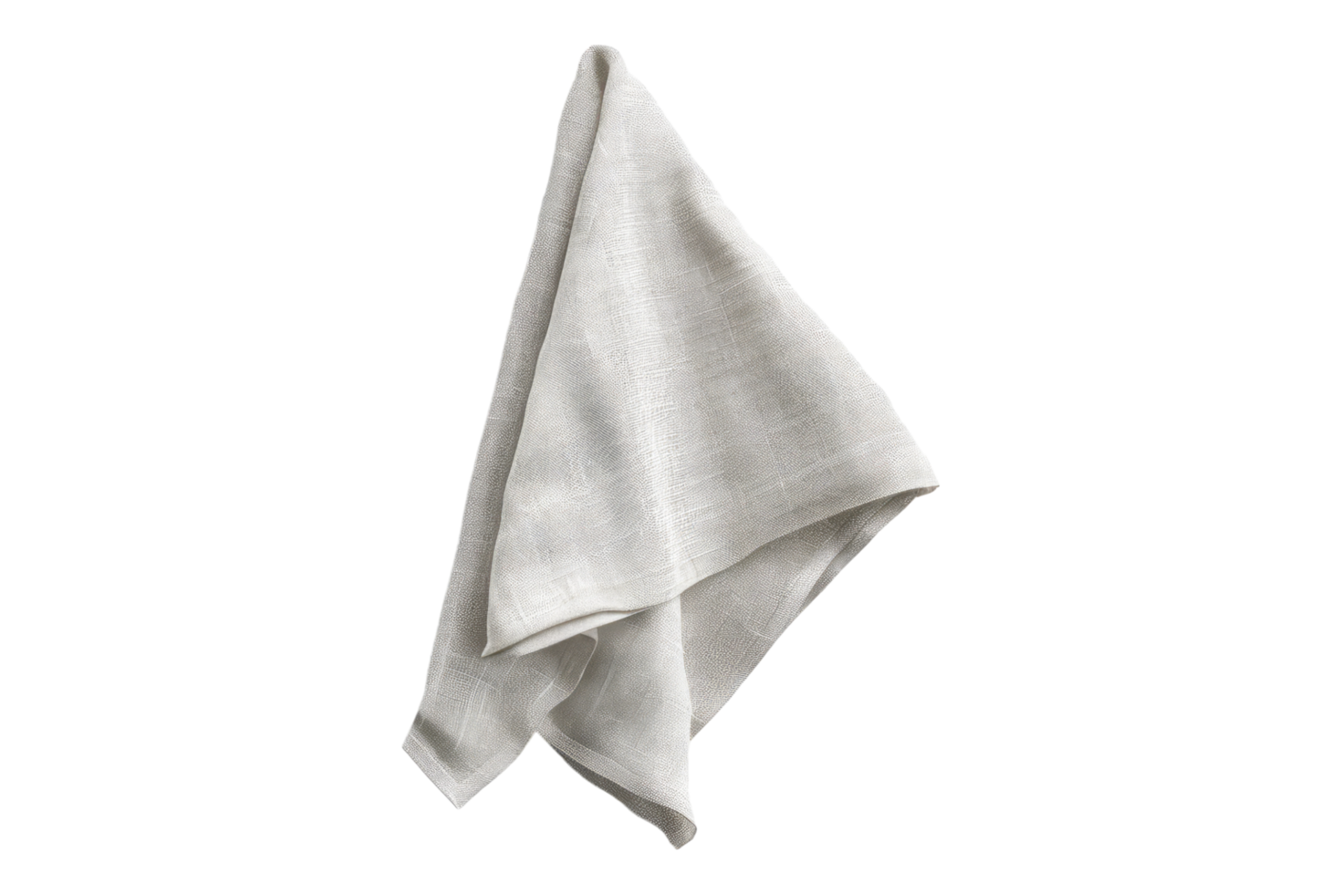 Folded cotton napkin isolated on transparent background png