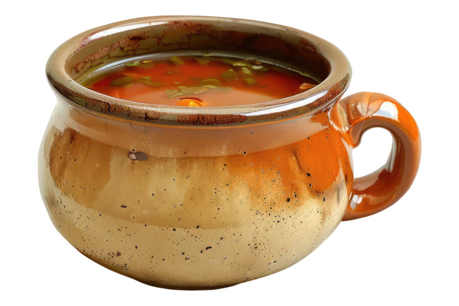 Functional ceramic soup mug isolated on transparent background png