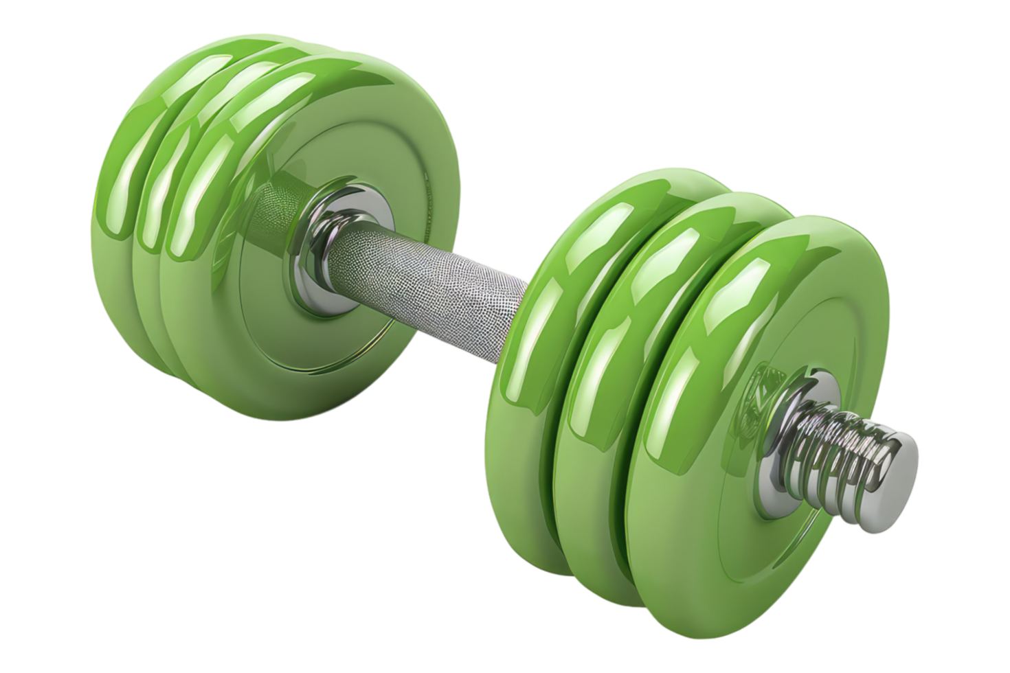 Green dumbbell isolated on transparent background png
