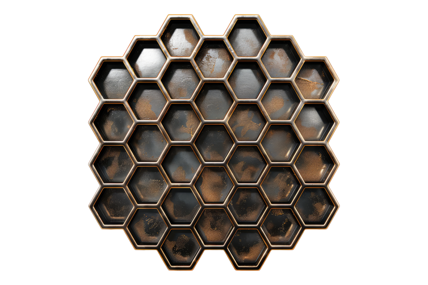 Hexagonal honey comb isolated on transparent background png