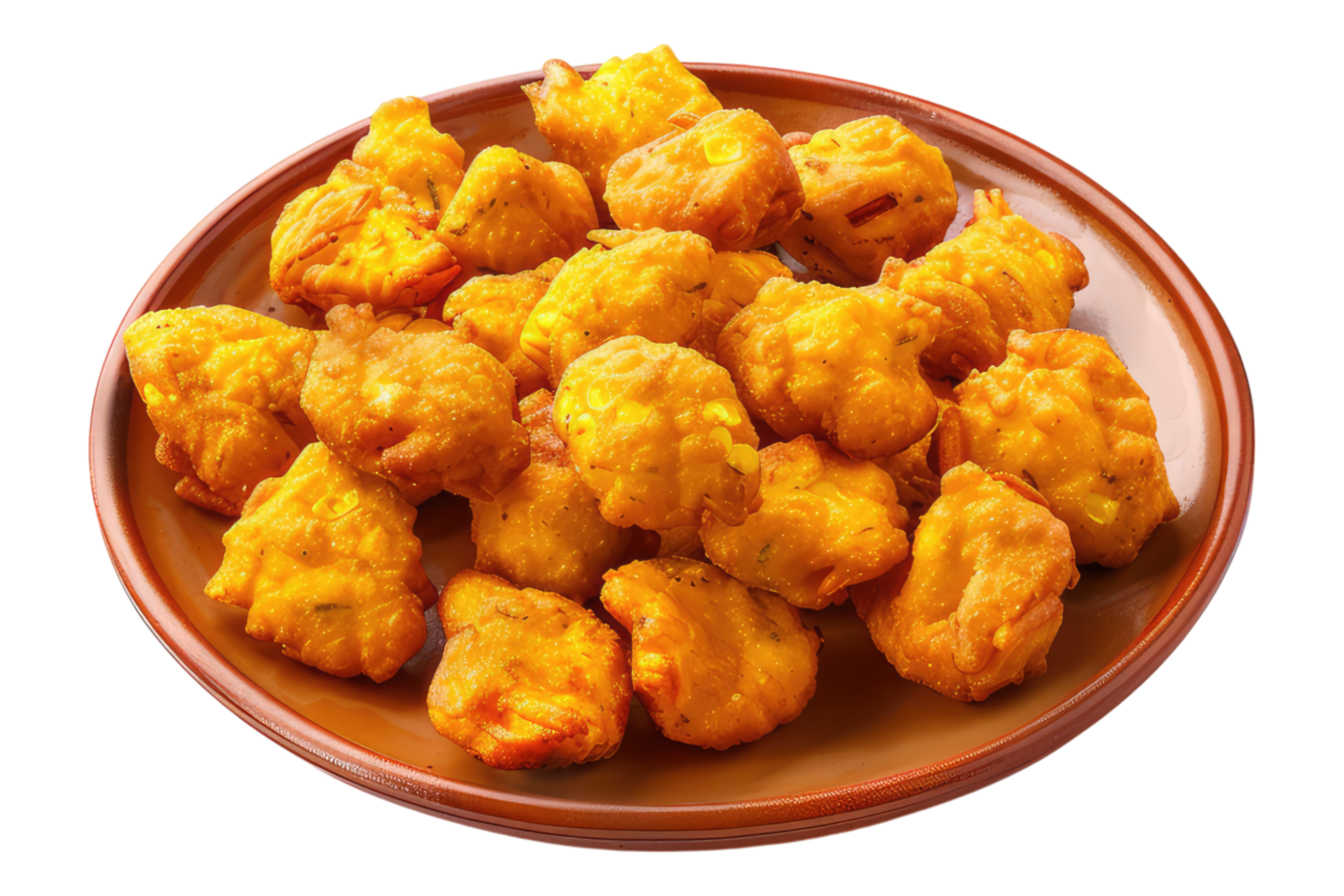 Paneer and corn pakora isolated on transparent background png