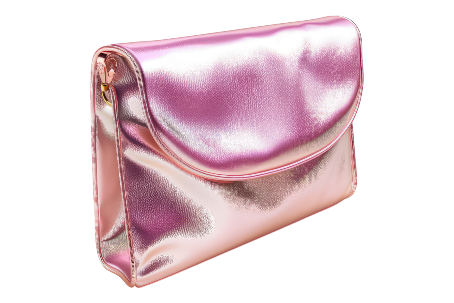 Pink pearl leather clutch isolated on transparent background png