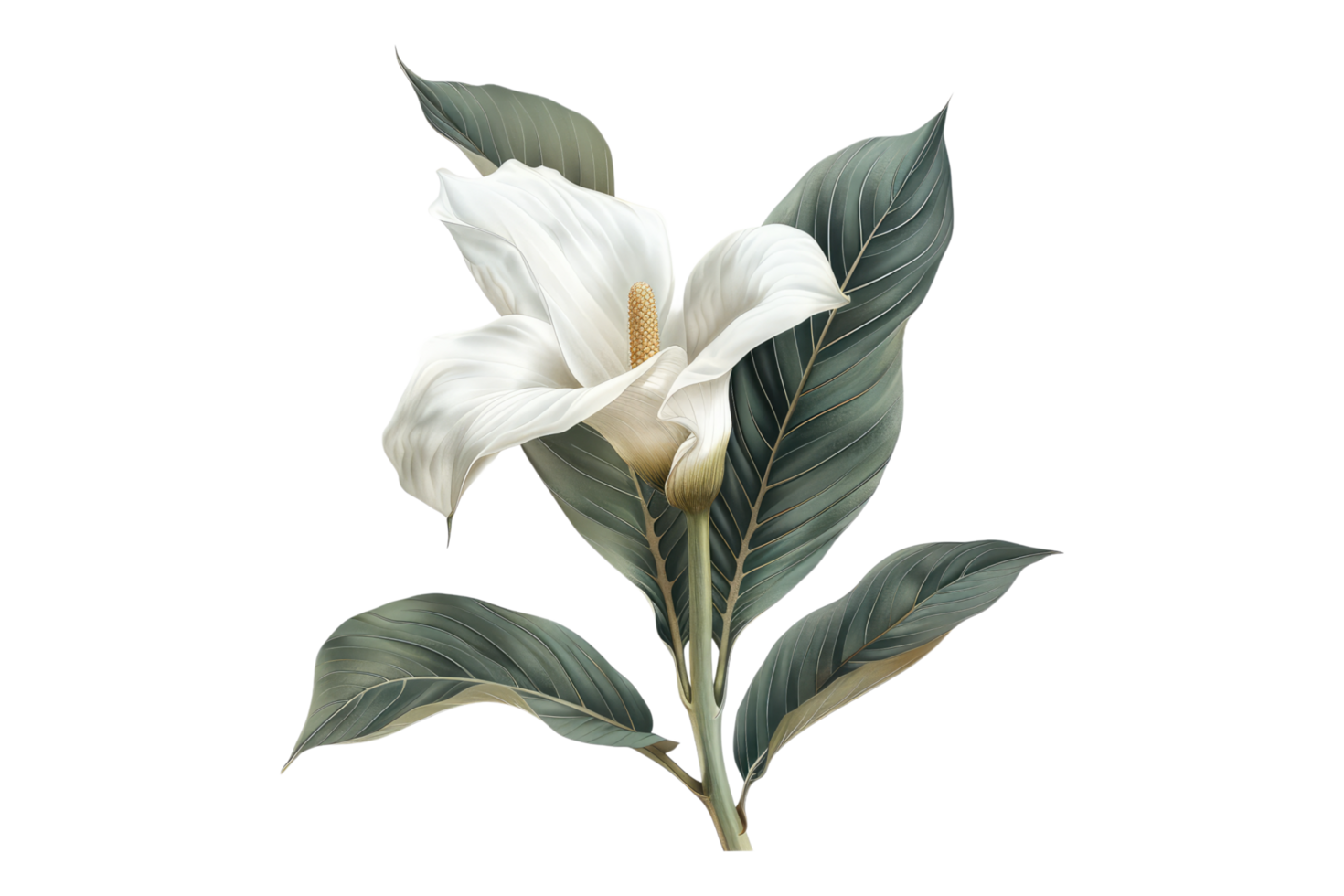 Elegance white flower isolated on transparent background png
