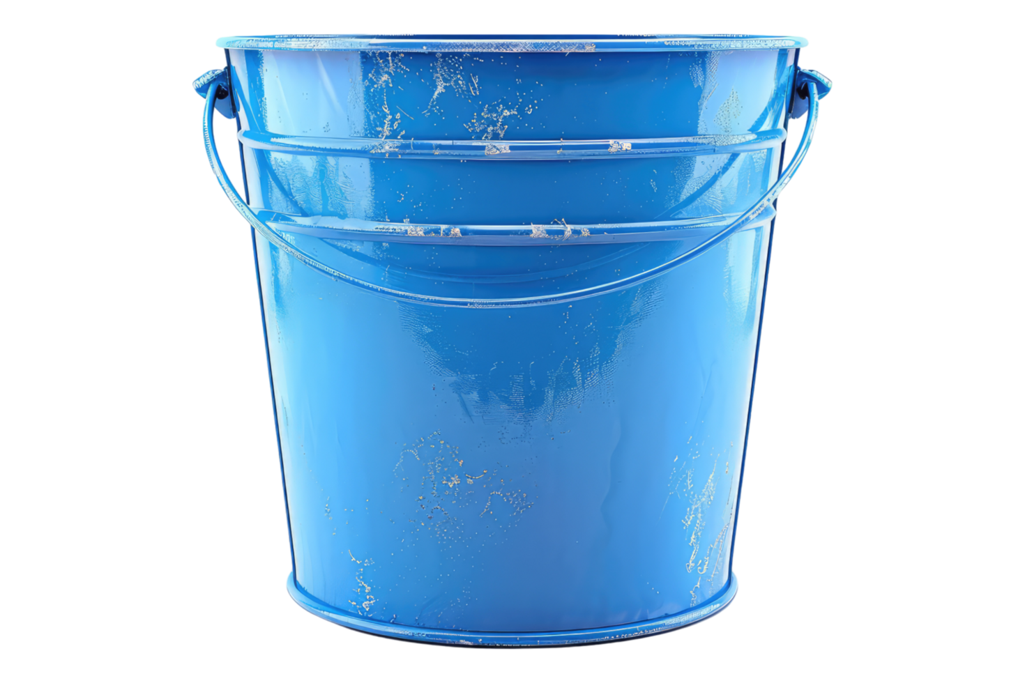Empty blue metal bucket isolated on transparent background png