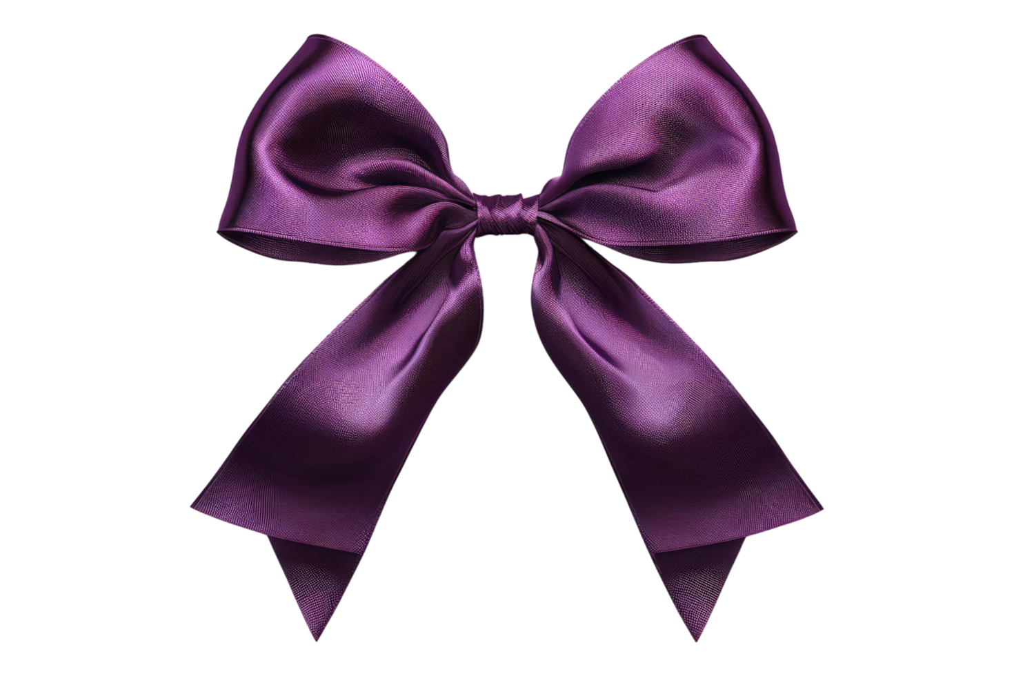 Purple ribbon bow isolated on transparent background png