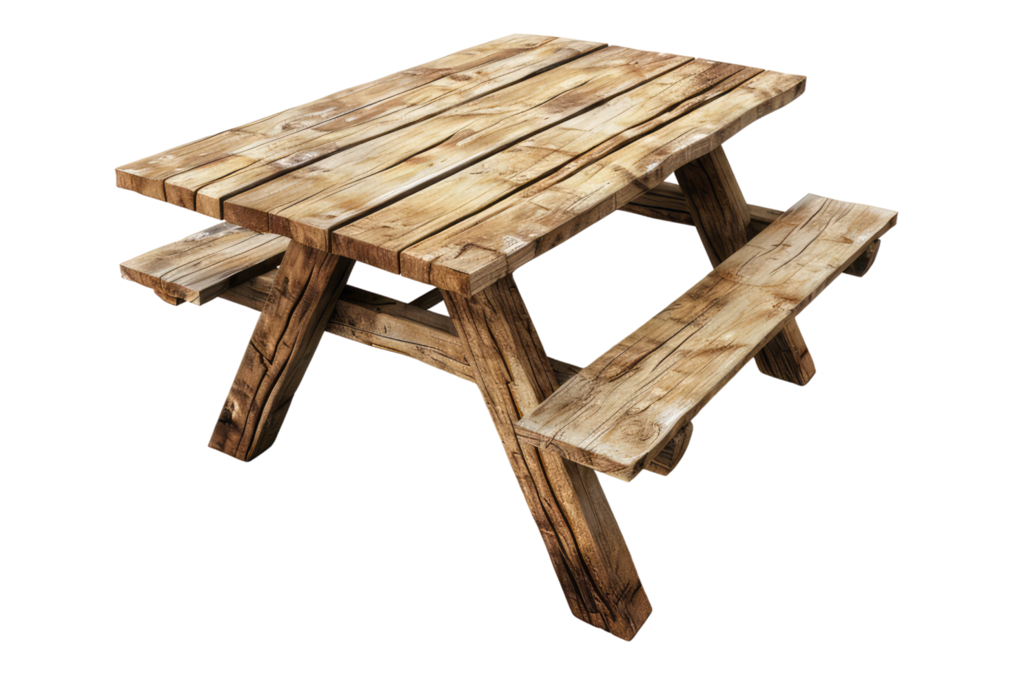 Wooden table bench png