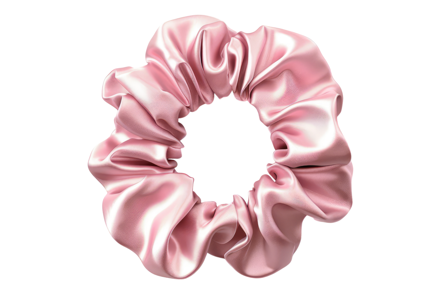A pink silk scrunchie isolated on transparent background png