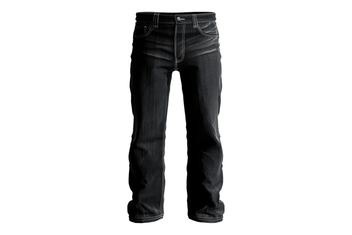 Black jeans trouser isolated on transparent background png