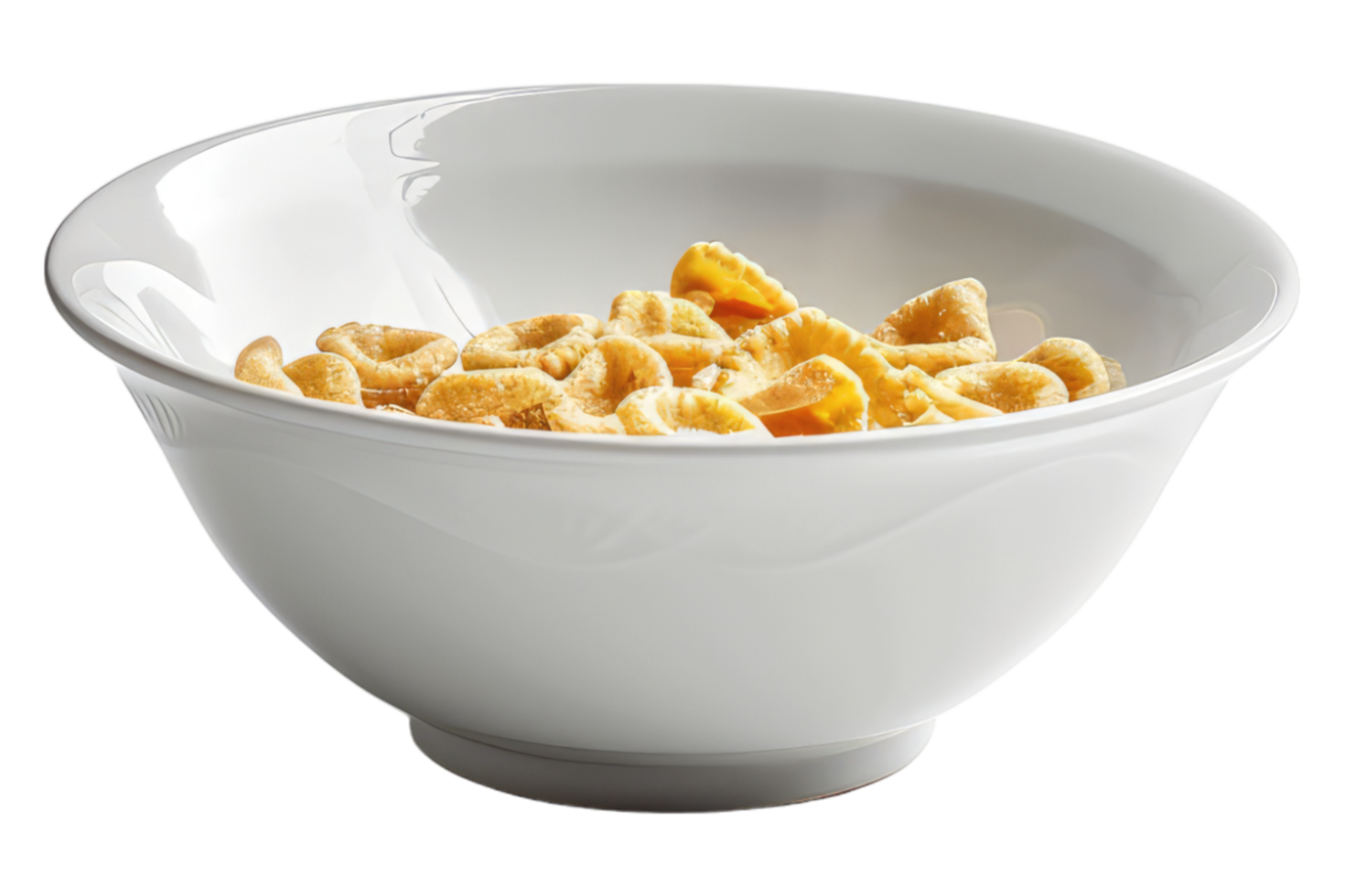 Cereal white color bowl isolated on transparent background png