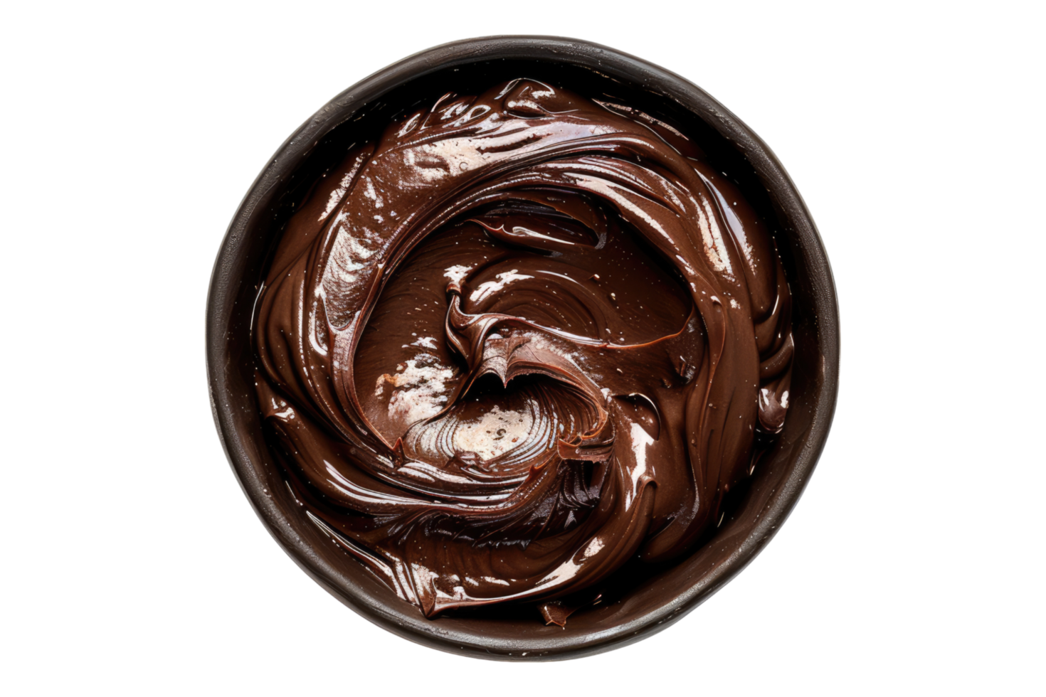 Chocolate spread in a bowl isolated on transparent background png