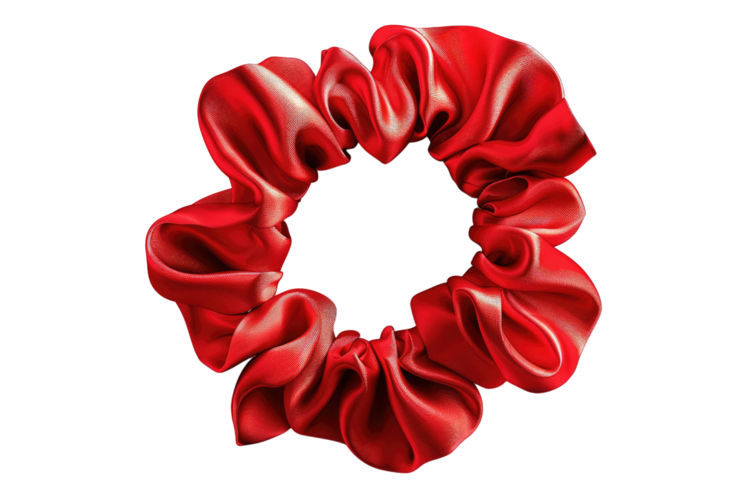 A red silk scrunchie isolated on transparent background png