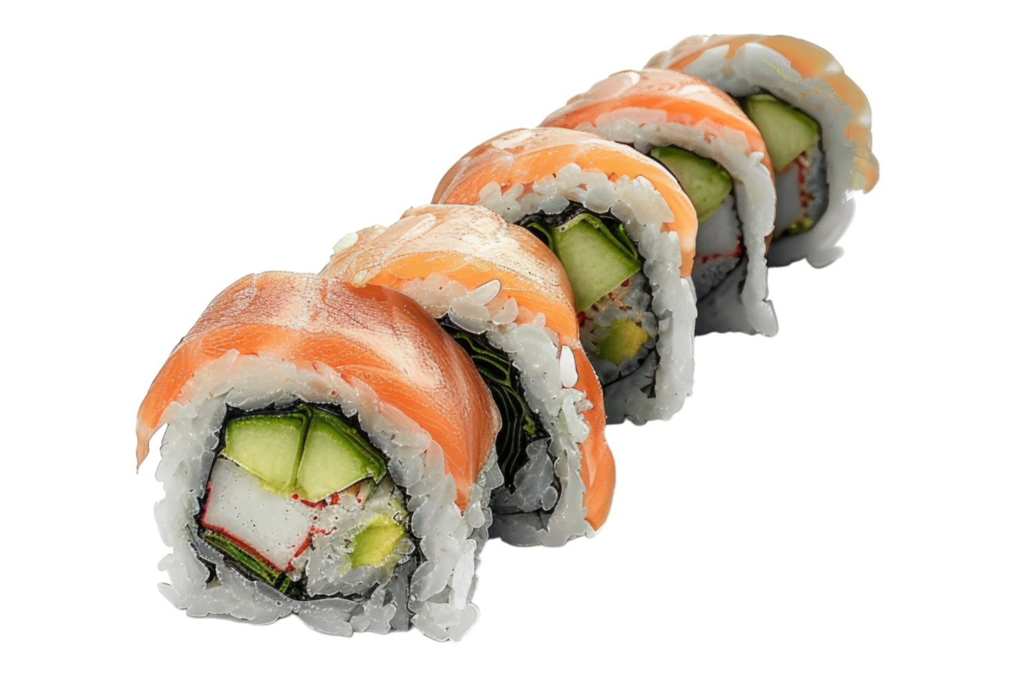 Classic roll Sushi isolated on transparent background png