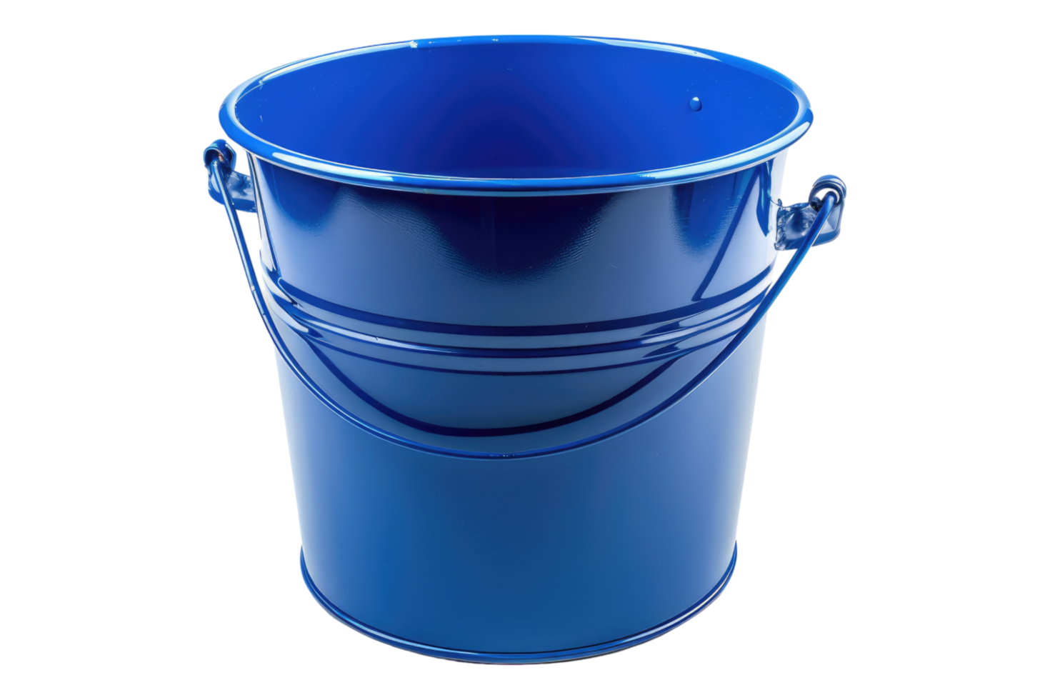 Empty blue metal bucket png