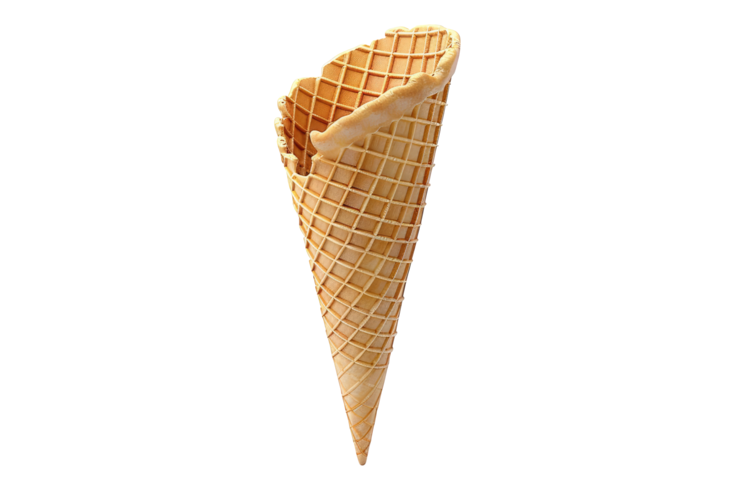 Empty waffle con for ice-cream png