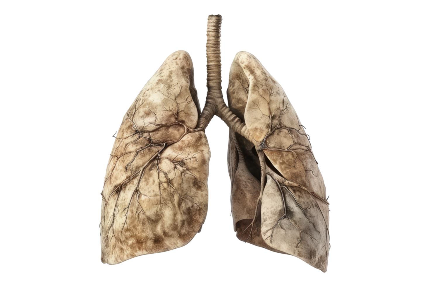 Human lungs isolated on transparent background png