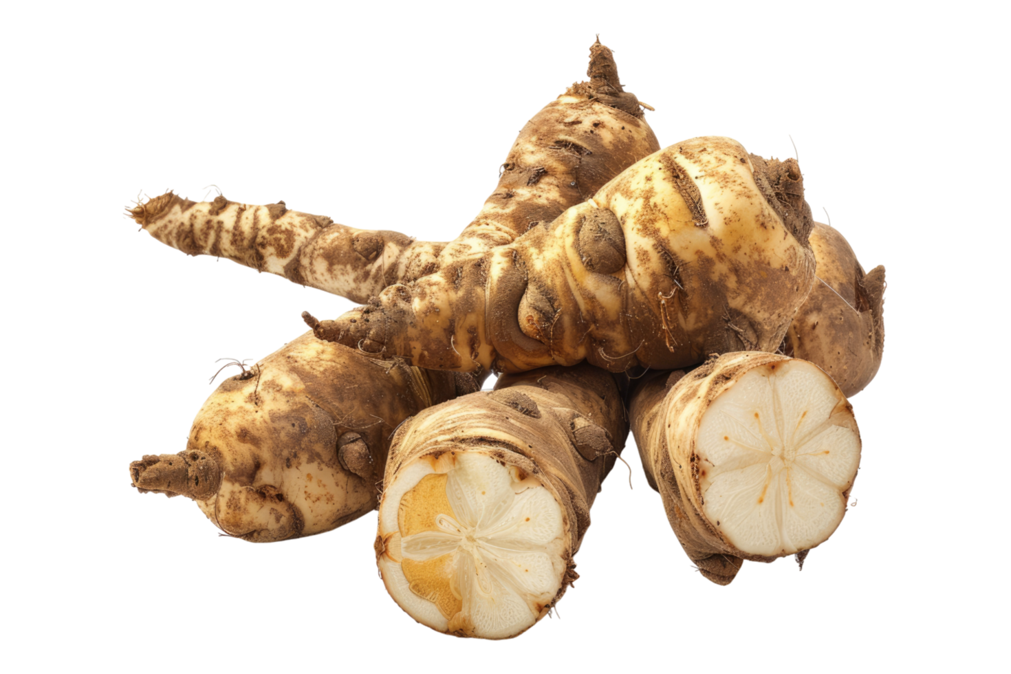 Taro root isolated on transparent background png