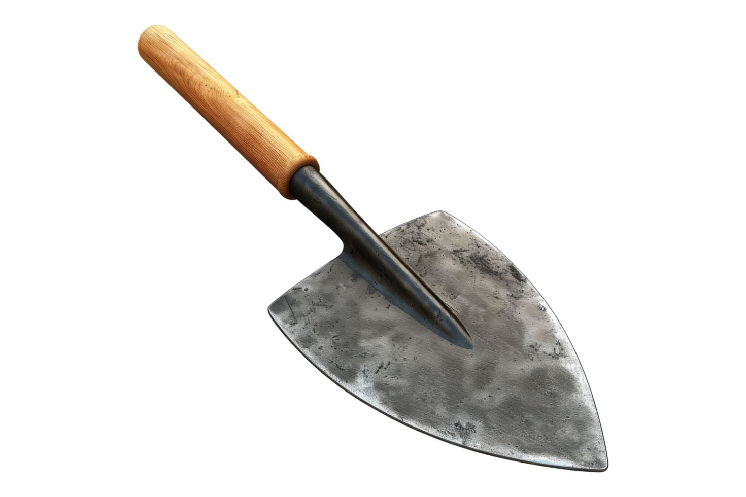 Trowel with wooden handle isolated on transparent background png