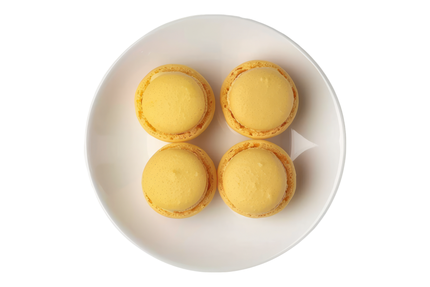 Yellow macrons isolated on transparent background png