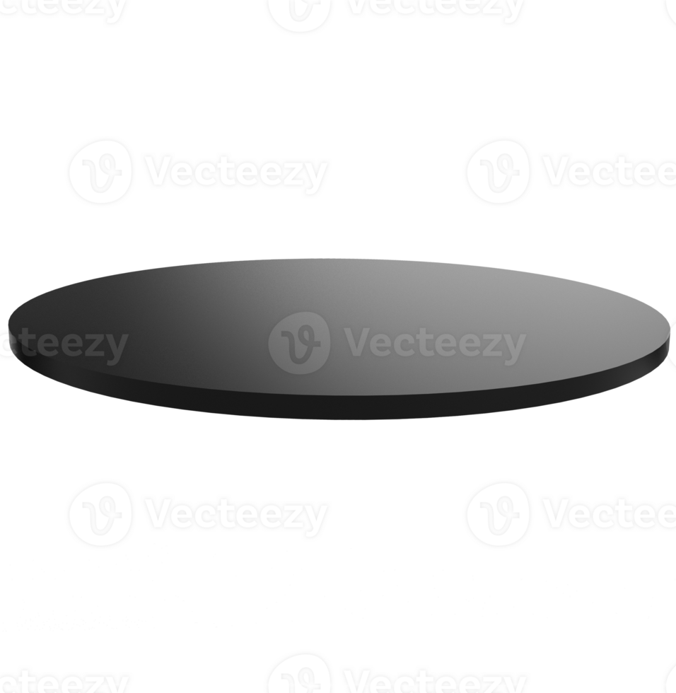 Black Floating Thin 3d Circular Platform Shape with transparent background png
