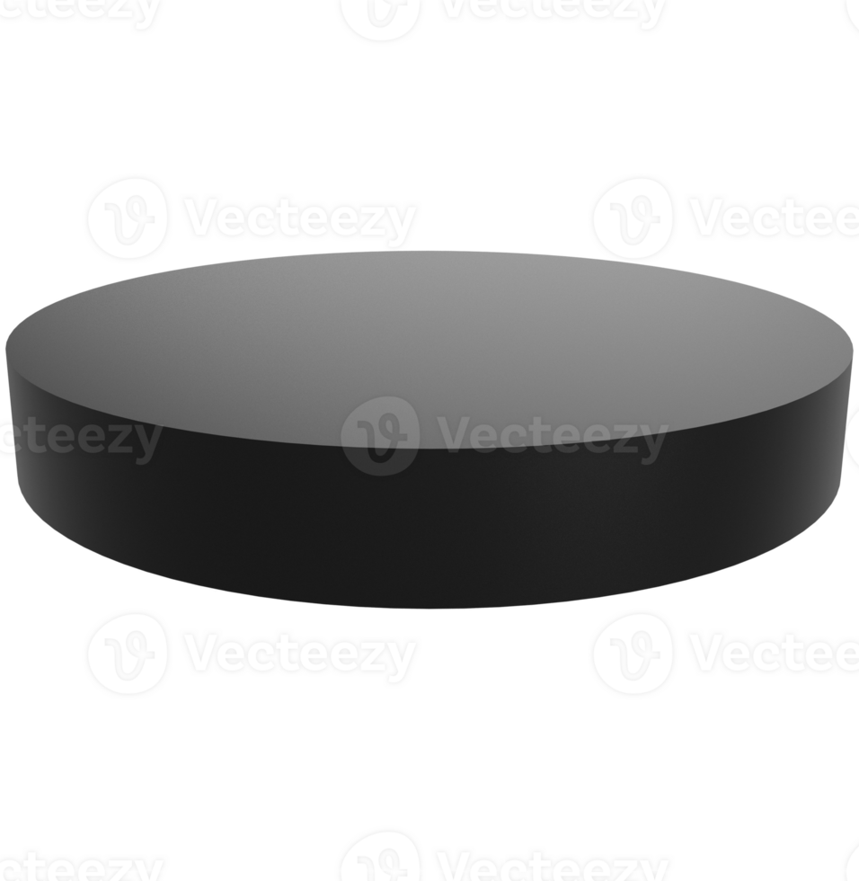Black Floating thick Circular Platform Shape with transparent background png