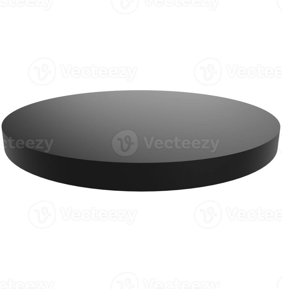 Black Floating 3d Circular Platform Shape with transparent background png