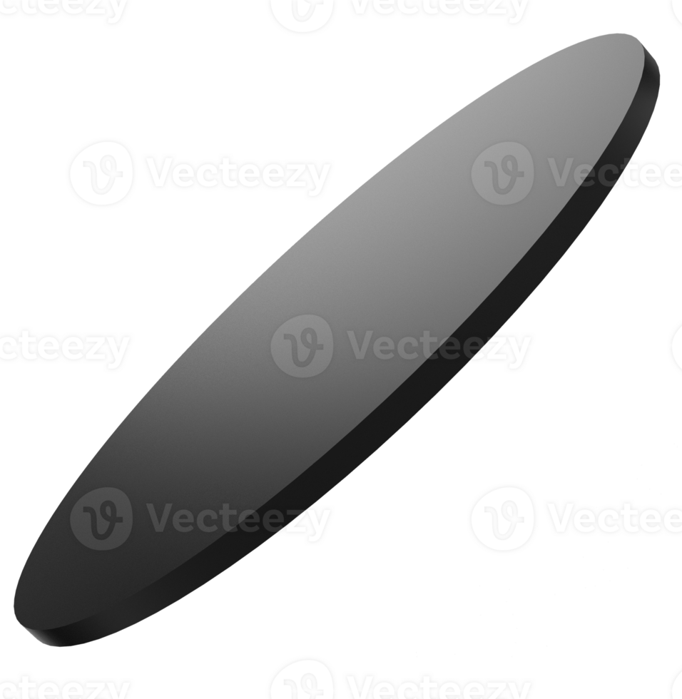 Black Floating Circular Platform Shape with transparent background png