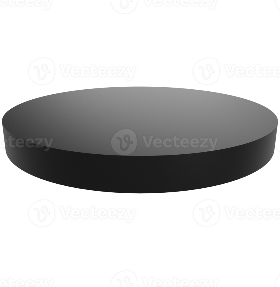 Black Floating three dimensional Circular Platform Shape with transparent background png